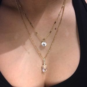 Kate Spade Gold Crystal Multi Strand Necklace